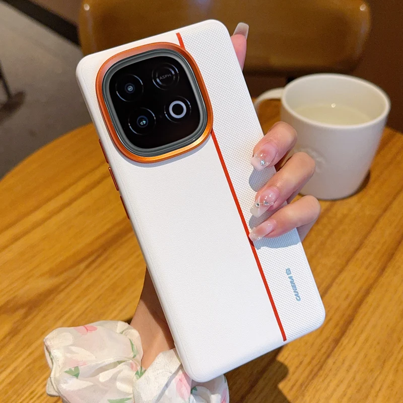 Para VIVO iQOO Z10 Turbo,Z10 Turbo Pro, NEO 10 5G, Y300 GT funda ELVEV hermosa cubierta dura de cuero PU para protección de lente de PC - imagen 2