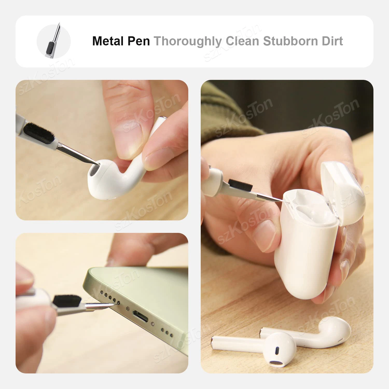 Funda transparente AirPods 4 TPU suave Antirayaduras Llavero - imagen 4