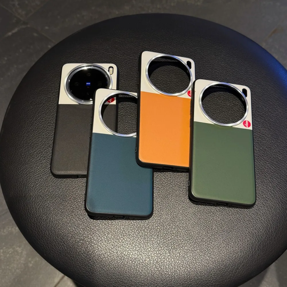 Para VIVO X200 Pro funda de lujo de cuero PU Color de piel a juego funda protectora trasera para VIVO X100 X200 Pro Mini X100 Ultra - imagen 3