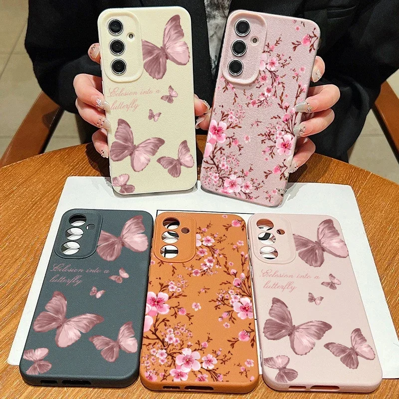 Funda de mariposa y flor para Realme 15 14 13 12 11 9 Pro Plus 10 8 5G 8i C53 C51 C63 C55 C35 C30S C65 C21Y C25Y, funda de cuero para dulces - imagen 2