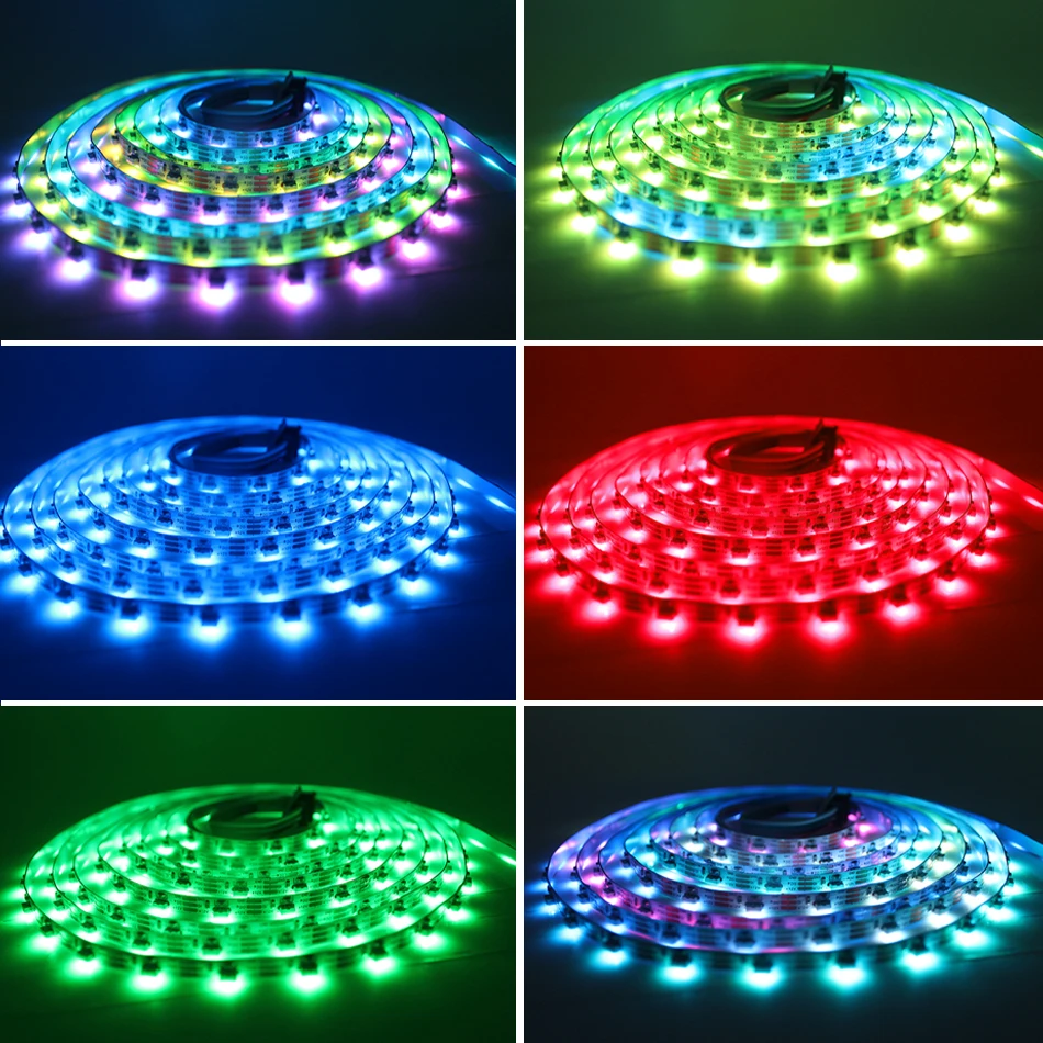 Tira de LED Digital de píxeles de brillo lateral estrecho de 5mm WS2812B DC5V SK6812 4020 IC 144Leds/m PCB RGB Color de sueño para luz de pantalla de hendidura - imagen 4