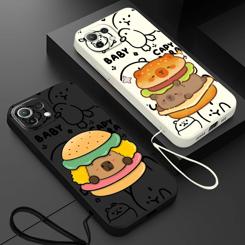 Funda de teléfono suave para Xiaomi Mi 10T 11T 12T Pro 11 12 Lite 13 dibujos animados pareja hamburguesa