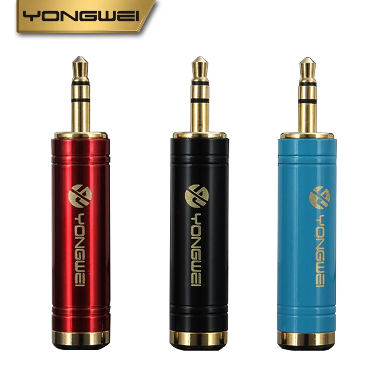 YONGWEI para amplificador altavoz Cable auxiliar conector de 3,5mm a 6,35mm adaptador de guitarra eléctrica Jack 3,5 a 6,5 enchufe de Audio de micrófono