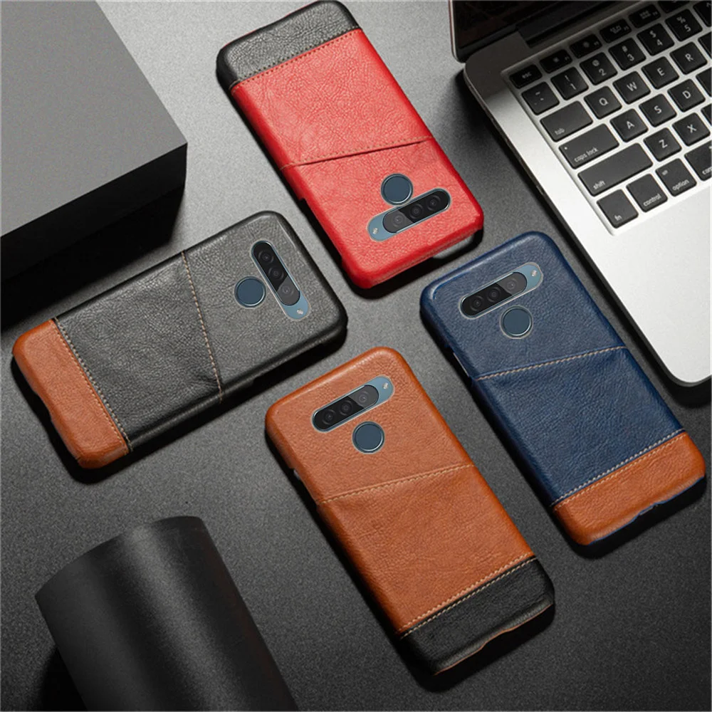Funda trasera para LG G8S ThinQ G8s, carcasa para G8 thinQ G8S ThinQ, Funda de empalme mixto de cuero PU con tarjetero