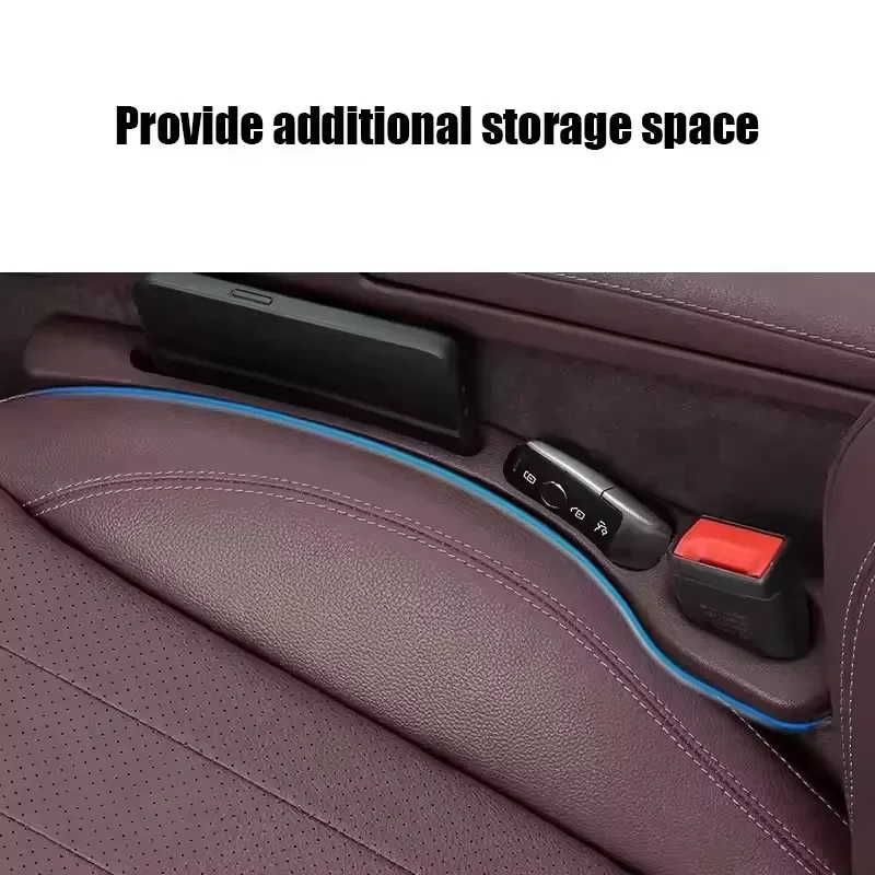 Organizador de relleno de espacio para asiento de coche, accesorios universales de PU para espacio de asiento de coche, tira de tapón antifugas, ranura para espacio de asiento, 2 uds. - imagen 5
