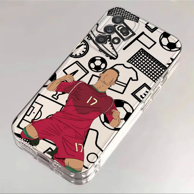 Funda deportiva de dibujos animados de fútbol para Samsung Galaxy A12 A71 A50 A52s A51 A16 A52 A32 A21s A72 A31 funda suave para teléfono
