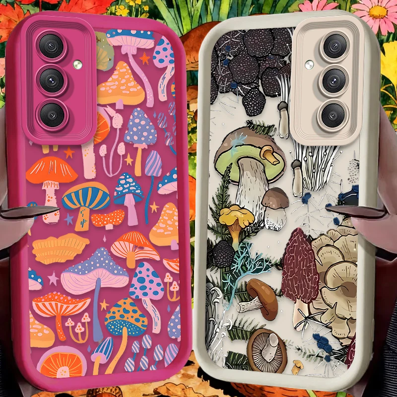 Funda blanda con forma de seta colorida para Samsung Galaxy A54 A05S A05 A34 A24 A14 A53 A33 A23 A13 A52 A52S A32 A22 A12 A71 A51 A31