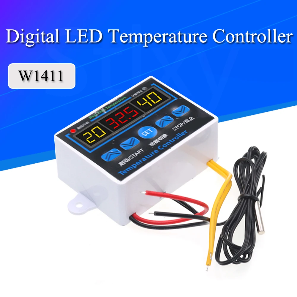 AC220V DC12V 10A Controlador de temperatura LED digital Sensor de interruptor de control del termostato