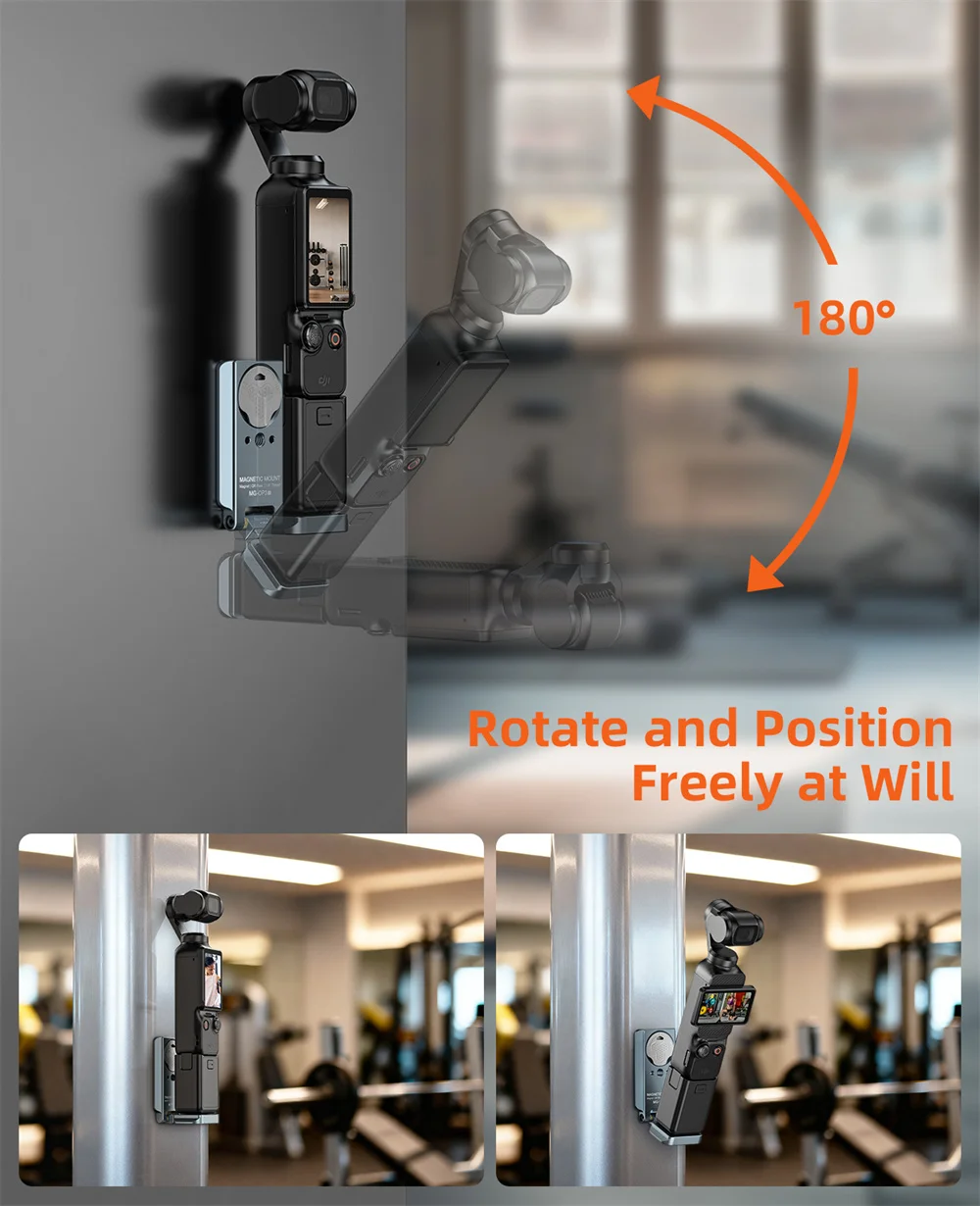 Soporte magnético para cámara CAMOLO para DJI Osmo Pocket 3, adaptador, soporte de expansión para cámara para trípode/montaje para coche con 1/4-20 y Arca-Swiss