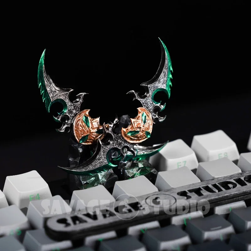 Teclas de Anime con tema Warcraft, armas de Warglaive of Azzinoth Lllidan, teclas personalizadas para teclado mecánico, regalos de tótem Tribal - imagen 4