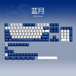 GMK-Juego de 134 teclas de Luna Azul, PBT, 5 lados, tinte, subcama, perfil de cereza, para Keychron Anne Poker GH60, GK64, FL980