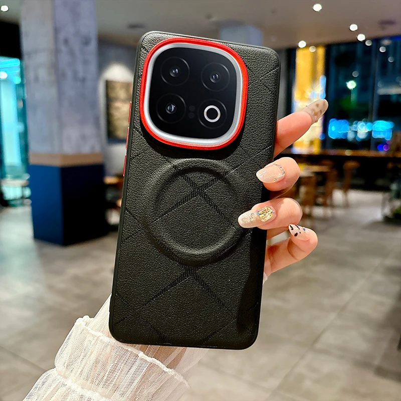 Para VIVO iQOO 13 funda magnética ELVEV patrón impreso anticaída cuero PU duro PC cubierta de teléfono con succión - imagen 5