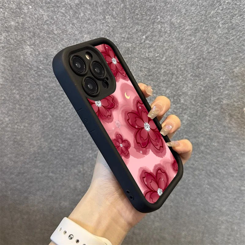 Funda de teléfono de silicona con diseño Floral de diamante para Samsung Galaxy S25 S24 S23 S22 Ultra Plus FE A26 A33 A25 A16 A56 A06 A24 A32 - imagen 3