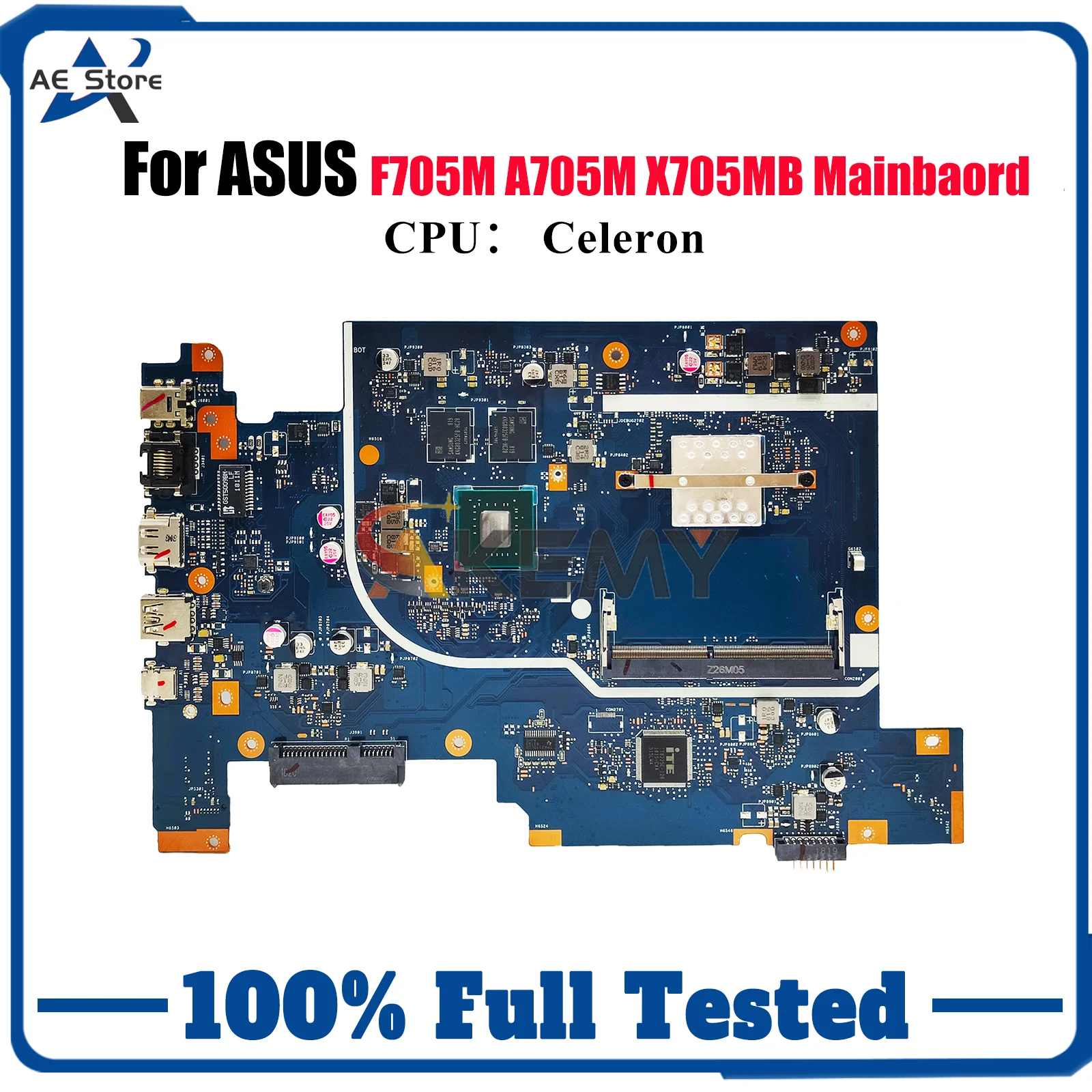 Placa base para ordenador portátil X705MB para ASUS VivoBook F705M X705M X705MB A705M placa base para portátil con CPU Celeron 100% pruebas OK envío rápido