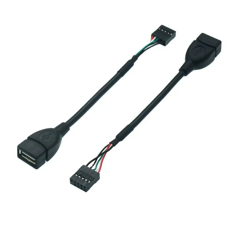 Placa base USB de 9 pines, cabezal interno a adaptador de Bus USB 2,0, chasis, Cable incorporado de 9 pines para Cable de escritorio de ordenador