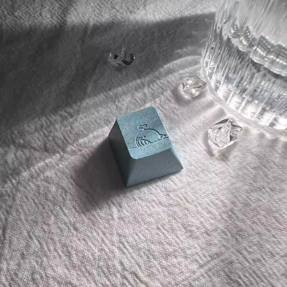 Tapa de teclado con personalidad de aluminio fresco personalizado con tema de ballena y sal marina, accesorios para teclado mecánico, regalo de 1U - imagen 3