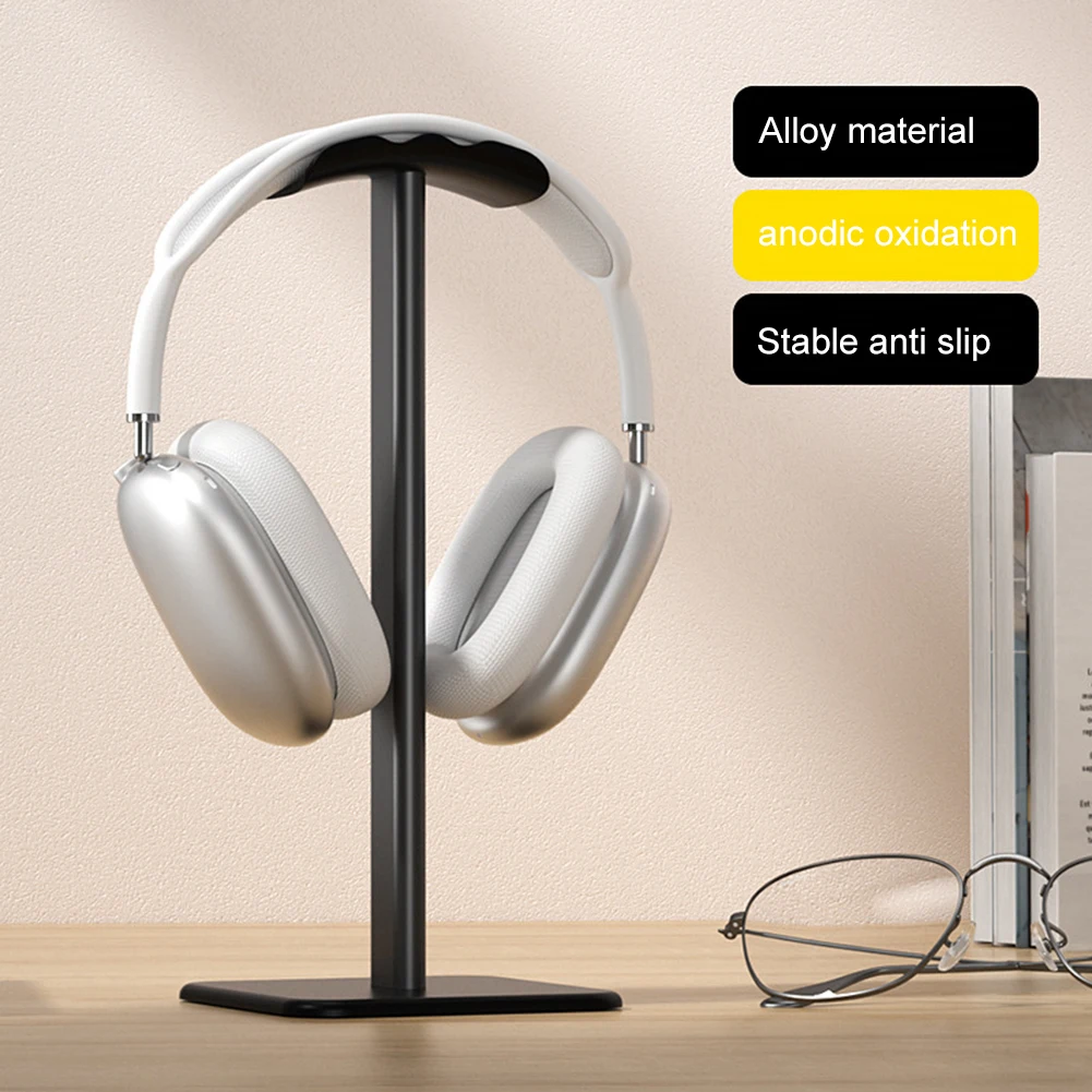 Soporte Universal de aluminio para auriculares, estante antideslizante para auriculares sobre la oreja, PC