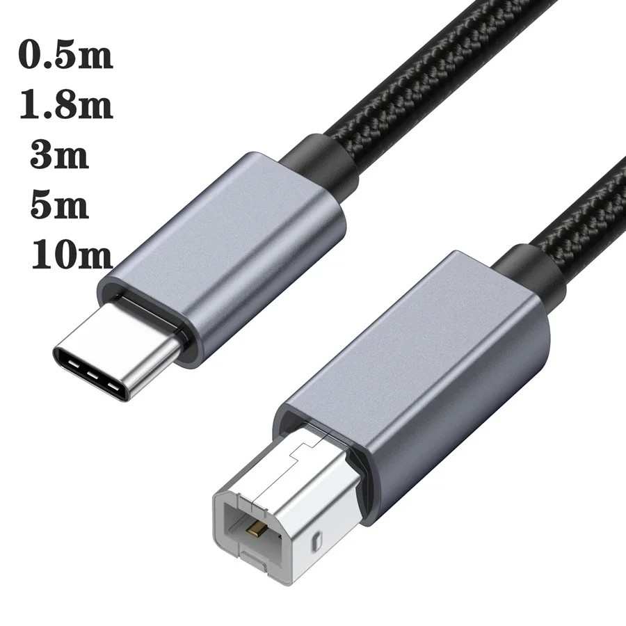 Cable de impresora tipo C de 10M, 5M, 3M, USB C a USB B 2,0, escáner de impresora, ordenador portátil para portátiles Epson HP Brother Huawei Xiaomi - imagen 2