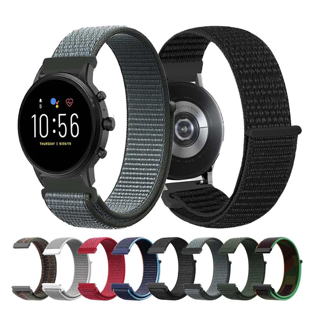 Correa de reloj trenzada de 20mm y 22mm para Fossil gen 6, 44mm Gen6 gen 5 5e/Gen5 LTE, pulsera de repuesto de correa de nailon de 45mm para Fossil
