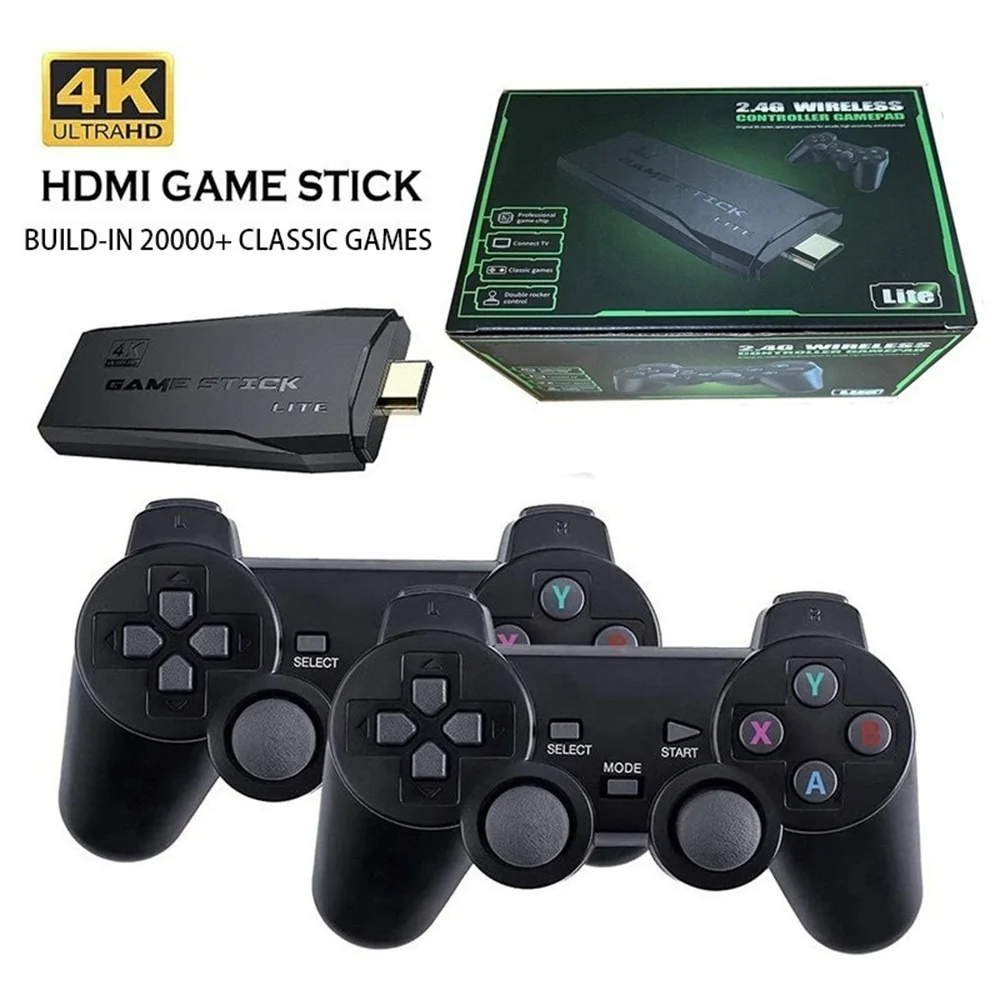 Consola de juegos retro con controladores inalámbricos duales 20000 juegos precargados 64GB 4K HDMI soporte para TV PC PS1 GBA emuladores