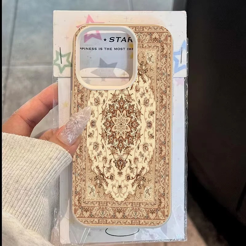 Funda de teléfono con diseño de tótem étnico Retro, diseño de lichi para iPhone 16, iPhone 15 Pro Max 14 Plus 13 12 11 XS Max XR X 16