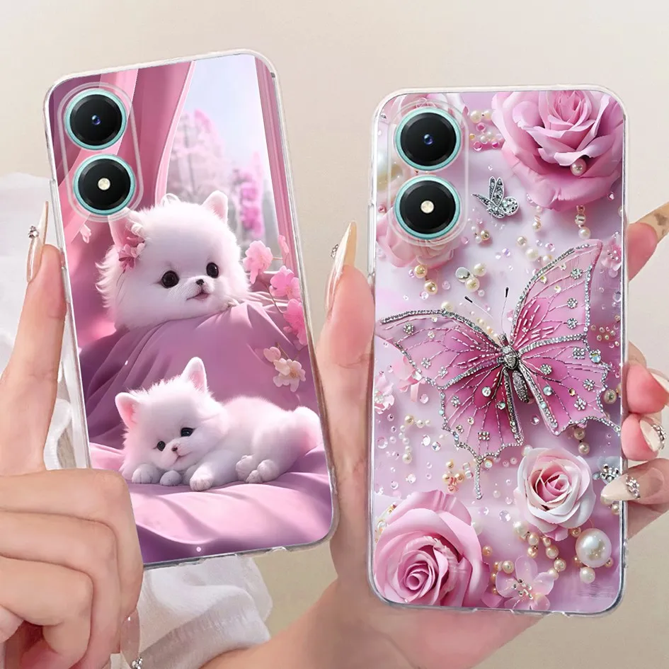 Para Vivo Y02s funda V2203 Y 02s contraportada Cool Wolf Tiger animales patrón suave funda de teléfono de silicona para VivoY02s Y 02s 4G parachoques - imagen 2