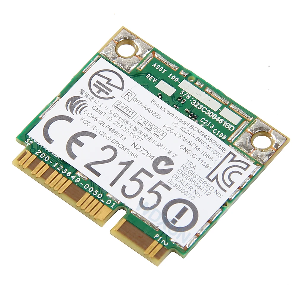 BCM94352HMB para DW1550 802.11ac 867Mbps de doble banda 2,4 y 5G AC Bluetooth 4,0 BT4.0 WiFi tarjeta inalámbrica para BCM94352 mini PCIE 867