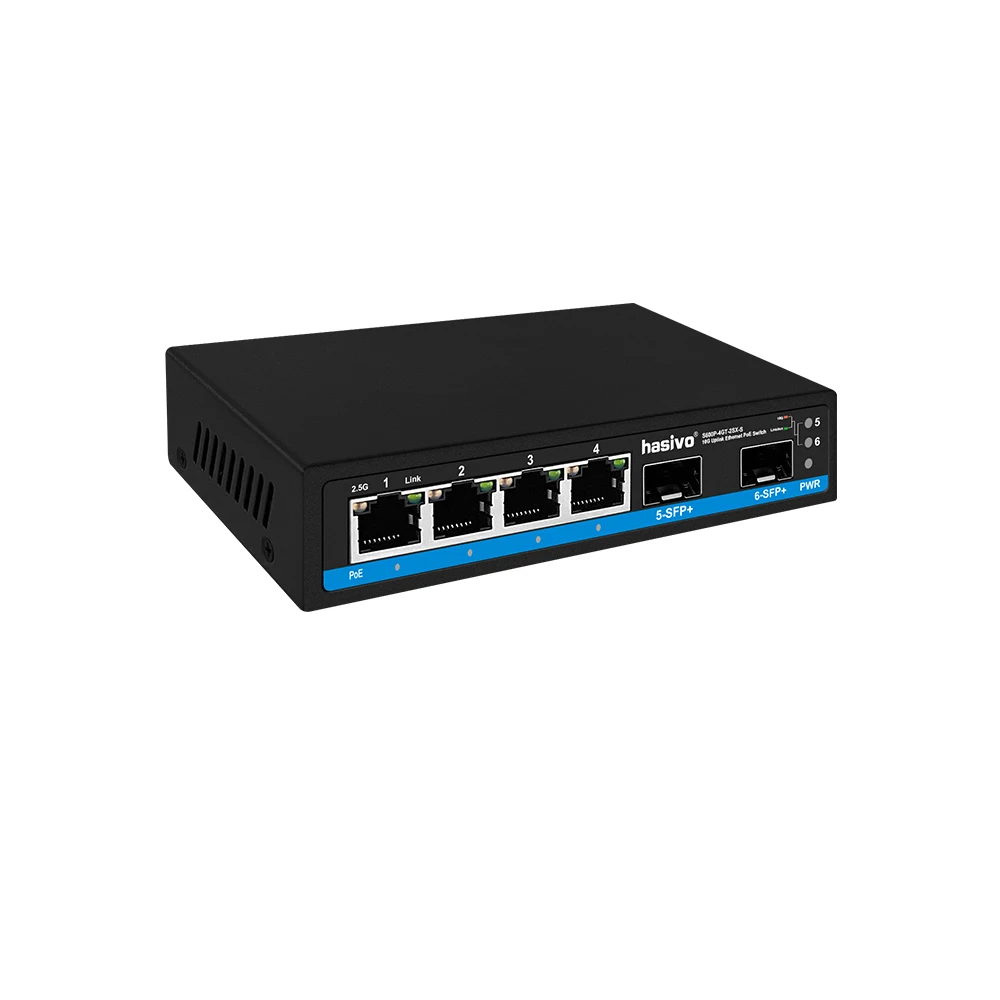 Conmutador POE no administrado Hasivo 2.5G de 4 puertos con enlace ascendente SFP Gigabit 2x10 para equipos de red - imagen 3