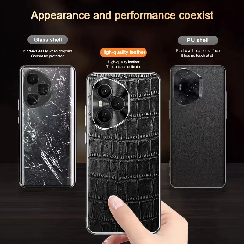 Para Huawei Honor 400 Pro funda de lujo de cuero PU a prueba de golpes funda protectora trasera para Huawei Honor 400 400Pro carcasa de teléfono - imagen 3