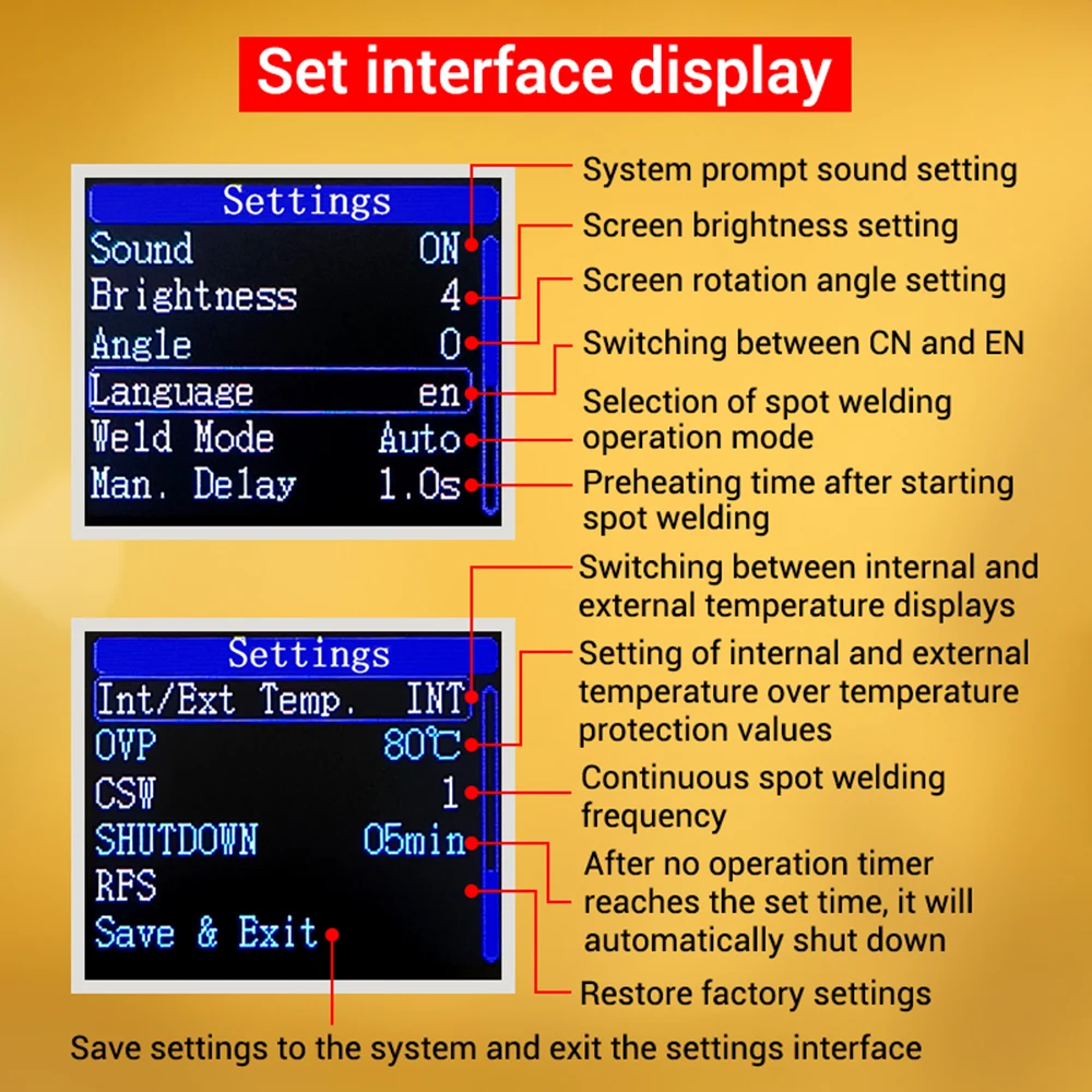 ZK-XW2 DC 3,6-15V 3000A pantalla LCD a Color soldador por puntos portátil inteligente pantalla a Color de 1,8 pulgadas Kit de soldador por puntos de doble pulso - imagen 5