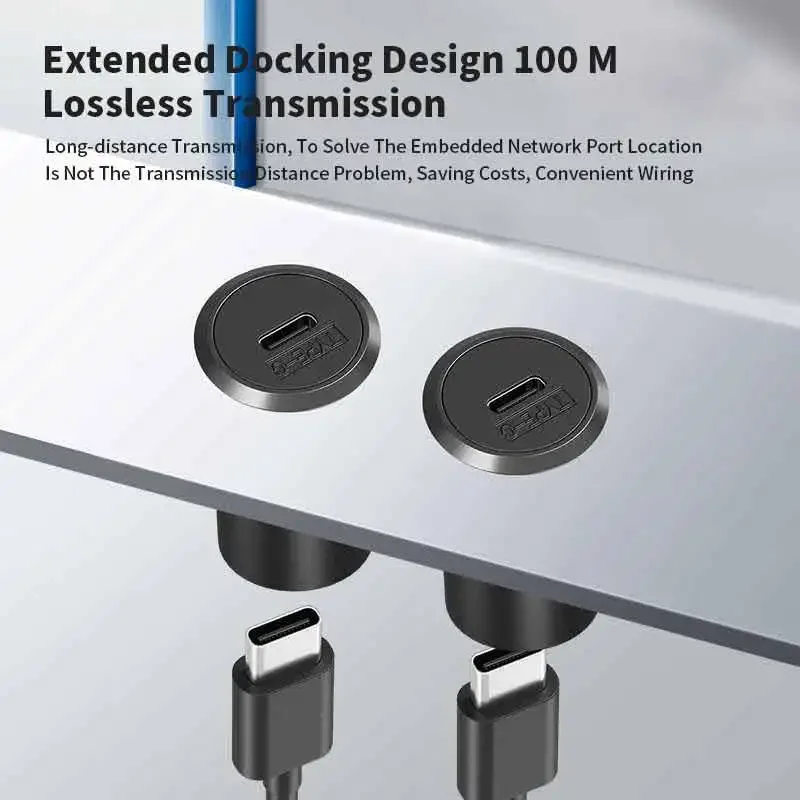 Placa de roscado hembra a macho de TYPE-C, Cable de extensión, enchufe de interfaz con Cable, enchufe de 24 pines, línea de transmisión de datos tipo C - imagen 3