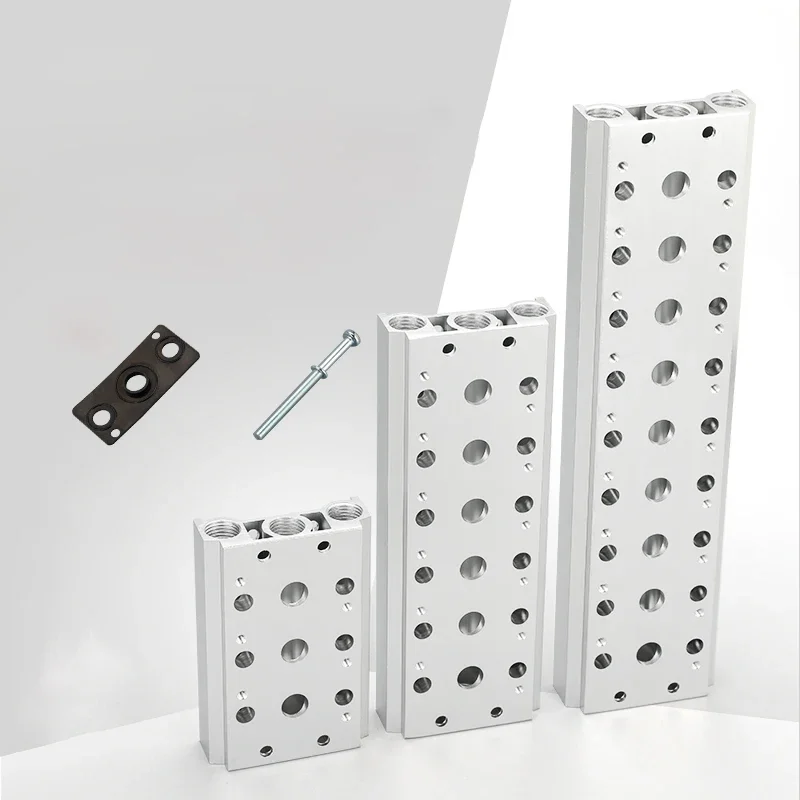 Válvulas solenoides neumáticas 4V210-08 4V220-08 colector de escape de aire 200M colector de Base de placa de válvula con accesorios - imagen 3