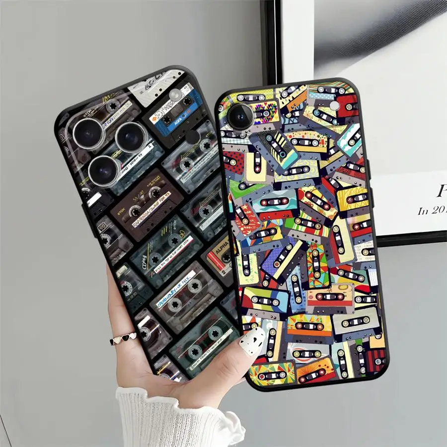 Funda para iPhone 15 16 14 Plus 13 12 11 17 Pro Max 17Air XS Max 7 8 XR Funda de teléfono suave negra Patrón de cinta de la suerte - imagen 2