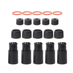 Cubierta protectora de tapa de conector impermeable RJ45 para red al aire libre para cámara IP poe, Cable Pigtail, blanco y negro, 5 piezas