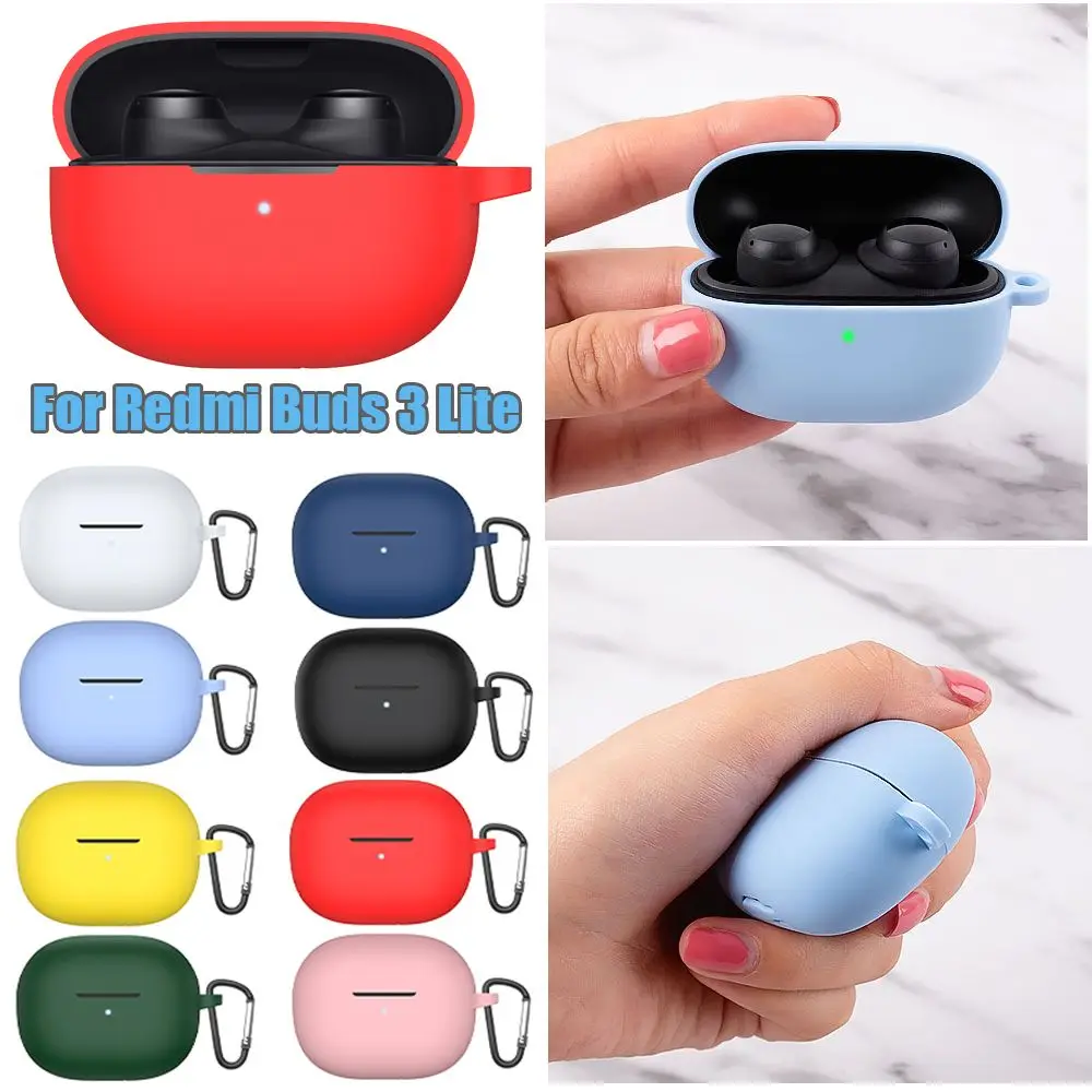 Funda de silicona líquida antipérdida a prueba de golpes, Color caramelo, funda protectora de carcasa suave, auriculares Bluetooth para Redmi Buds 3 Lite