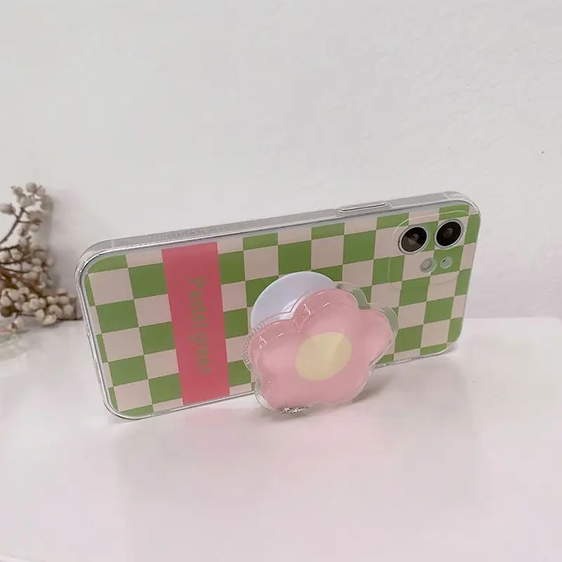 Funda de teléfono con rejilla verde a la moda para Xiaomi POCO X5 X4 X3 Pro X3 GT X4 NFC F3 M3 M4 Mi 11 Lite 5G NE 11T Pro cubierta con soporte de flores - imagen 3