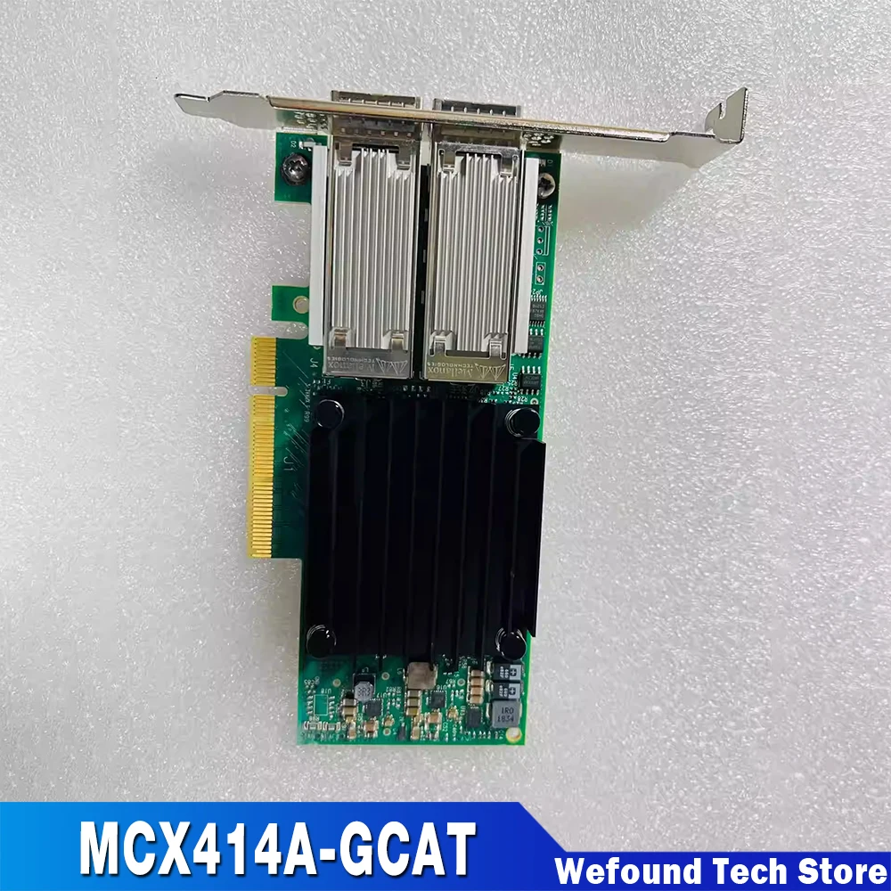 Para Mellanox 50Gbe doble puerto diez Gigabit fibra óptica NIC MCX414A-GCAT CX414A - imagen 2