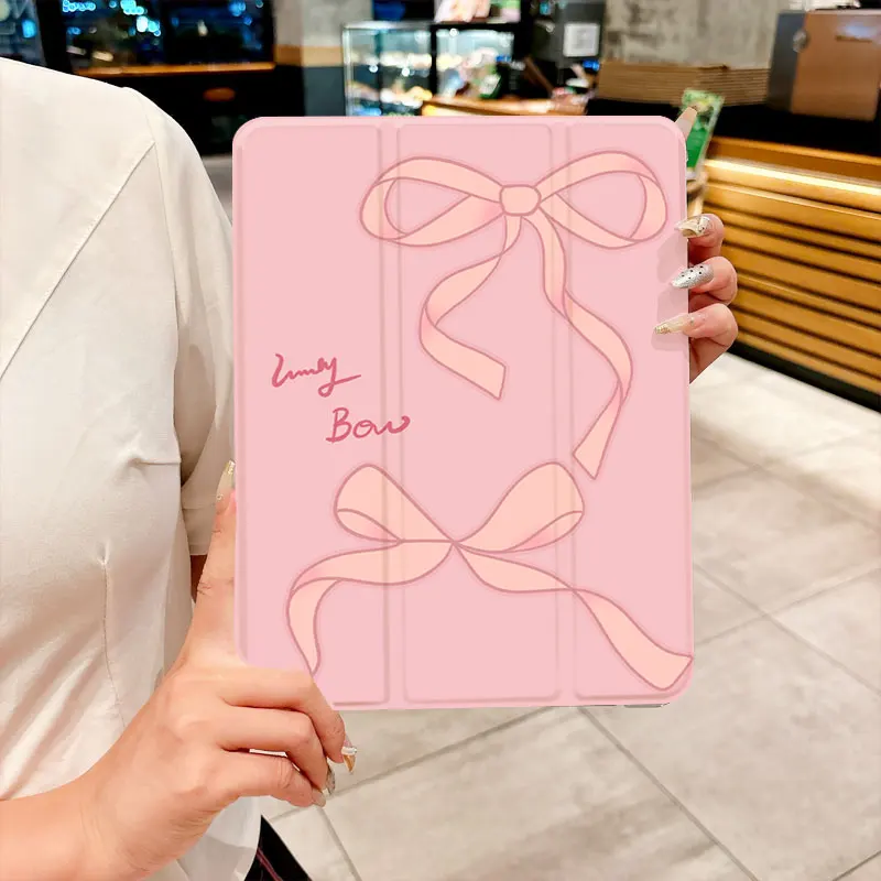 Funda de tableta con lazo bonito rosa para iPad pro 10/11 pulgadas 2020/6/7th /8th /Air 3rd/Air 4th/9th gen/Air 5th Gen 2022/Air 11 Anti-caída - imagen 2