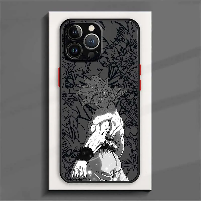 D-Dragon Ball Anime Goku para Apple iPhone 17 16 15 14 13 12 11 Air Plus Pro Max funda de teléfono translúcida esmerilada - imagen 3