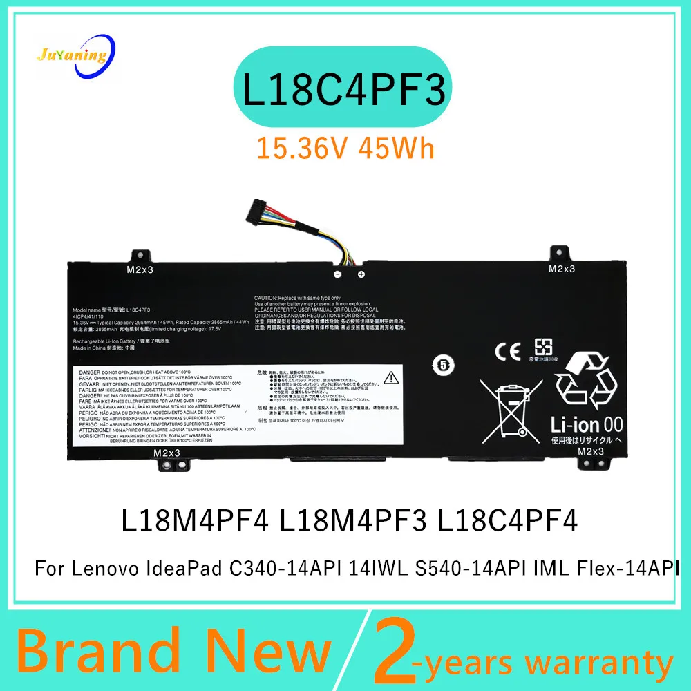 Batería de ordenador portátil L18C4PF3 para Lenovo IdeaPad C340-14API / C340-14IWL S540-14API / S540-14IWL/S54 Series L18M4PF4 L18M4PF3 L18C4PF4