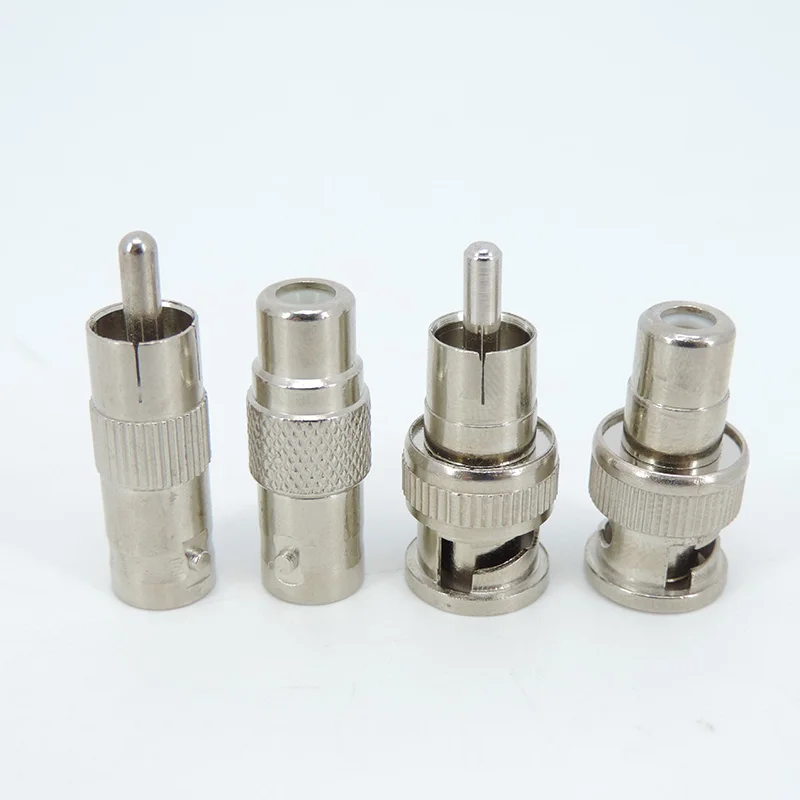 4 tipos BNC macho hembra a RCA macho hembra enchufe audio vídeo cámara CCTV Cable Coaxial conector convertidor