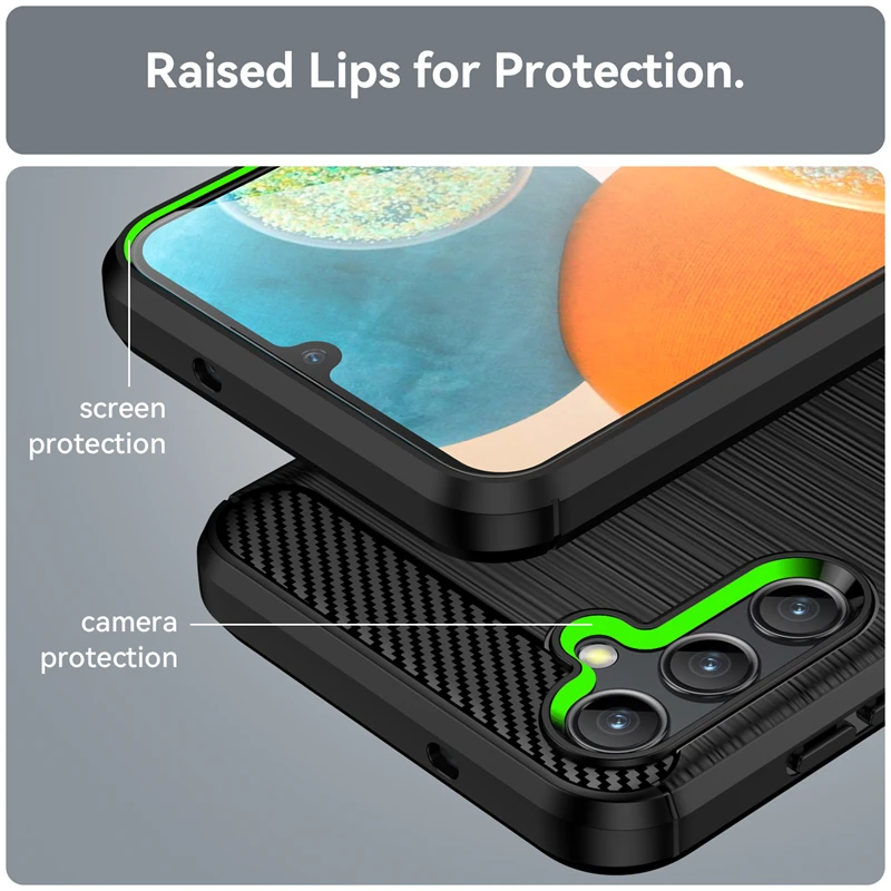 Funda trasera de fibra de carbono para Samsung Galaxy A14, carcasa A prueba de golpes para Samsung A14 A 14 - imagen 5