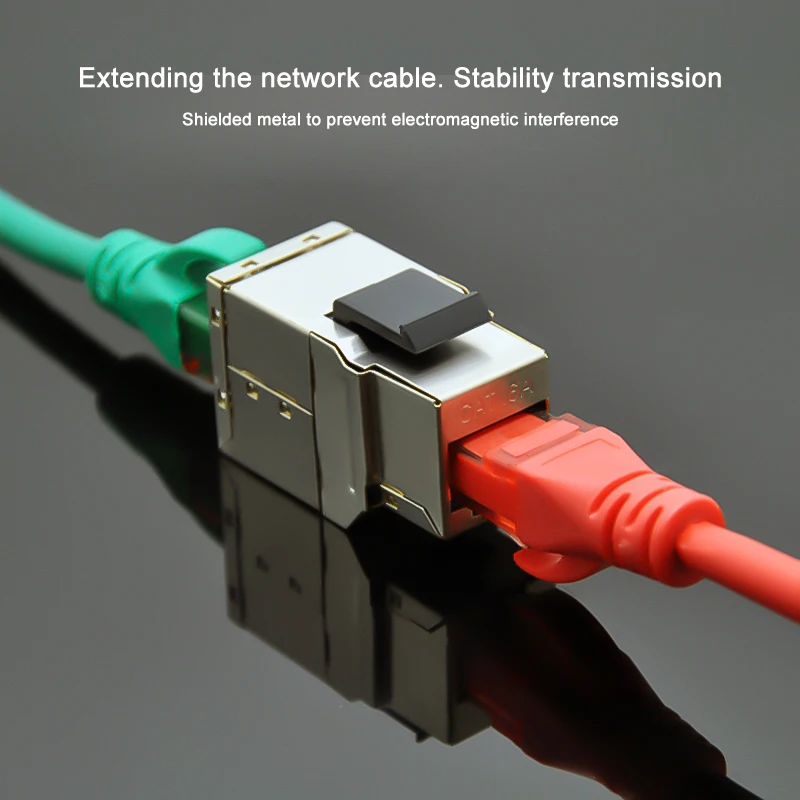 Linkwylan Cat6A acoplador de conector Keystone Sheilded RJ45, adaptador extensor de Cable Ethernet LAN en línea para Panel de parche en blanco - imagen 3