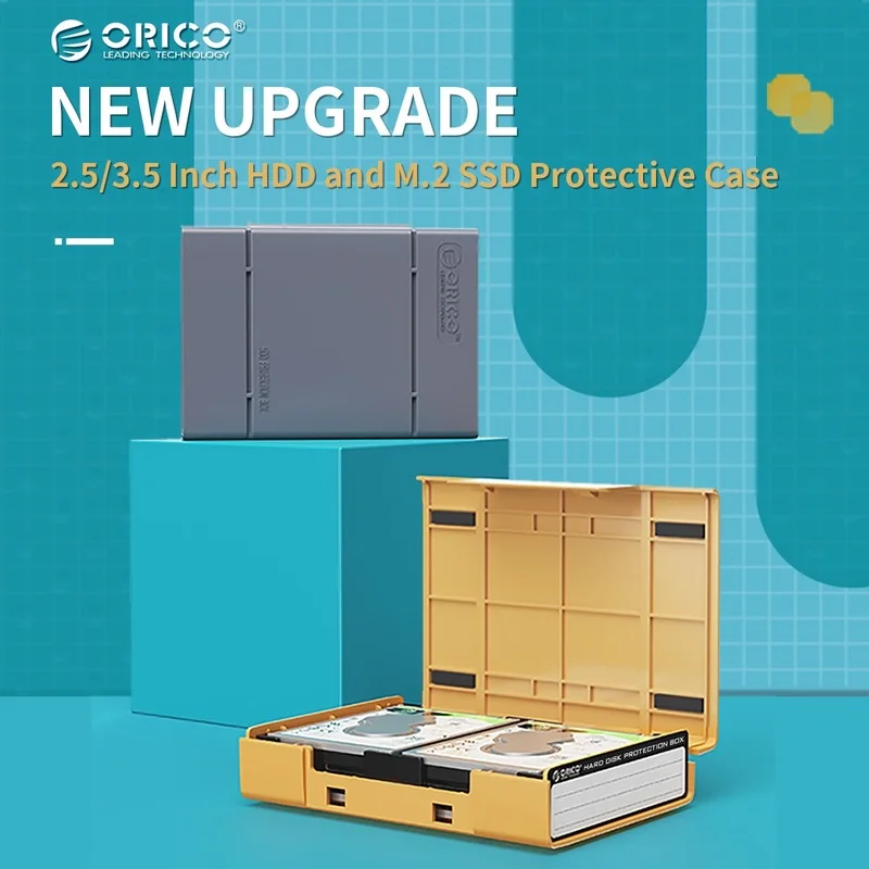 ORICO 2,5 M.2 caja de protección de disco duro con etiqueta para 2,5 3,5 SSD HDD caja de almacenamiento a prueba de golpes a prueba de polvo 2,5 bolsa de caja de disco duro - imagen 2