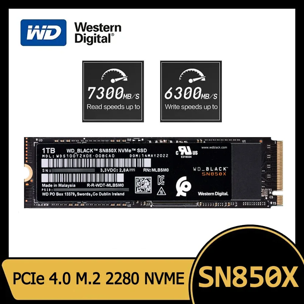 Western Digital WD SN850X SSD 1TB 2TB NVMe Gen4 PCIe M.2 2280 PCIe 4.0X4 unidad disco interno de estado sólido para PS5 portátil de escritorio - imagen 2