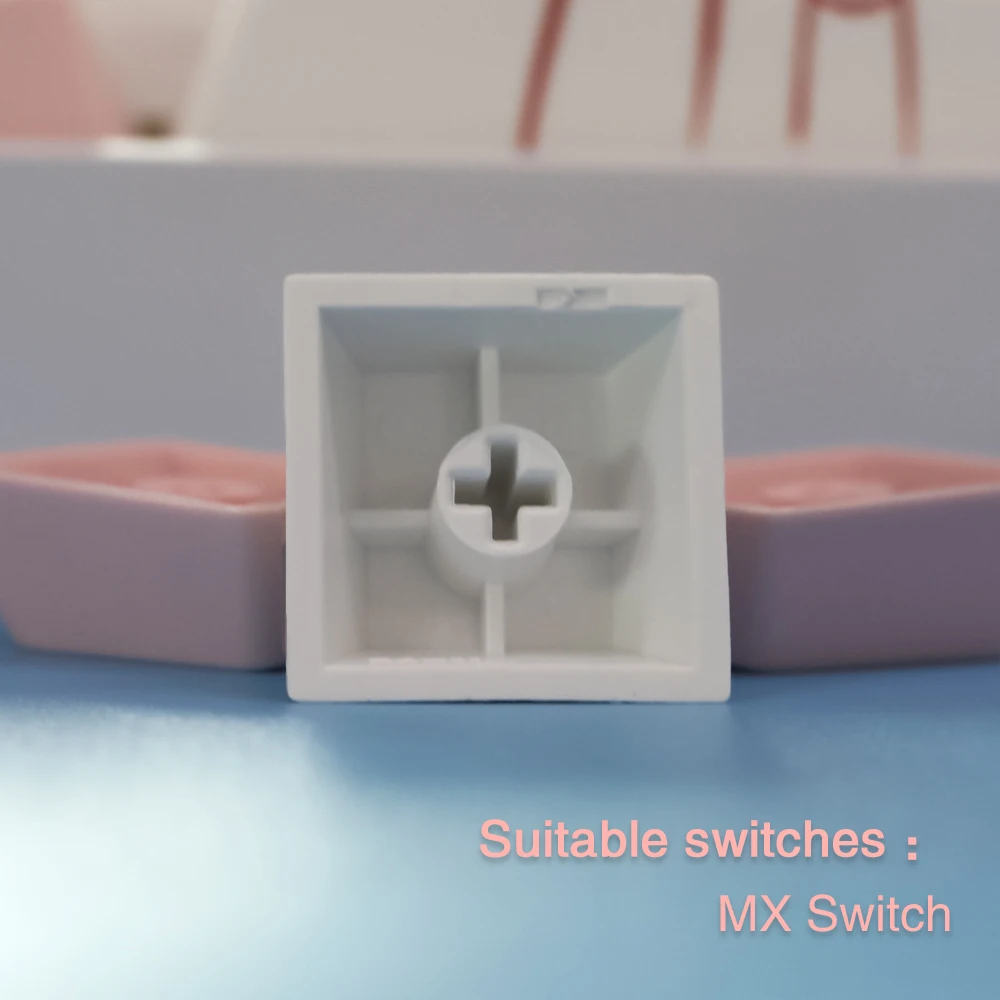 Lucky Pig-Teclas de 140 teclas, teclas con perfil de cereza, color rosa, blanco, inglés, tinte PBT, sublimación, Teclado mecánico para interruptor MX - imagen 5