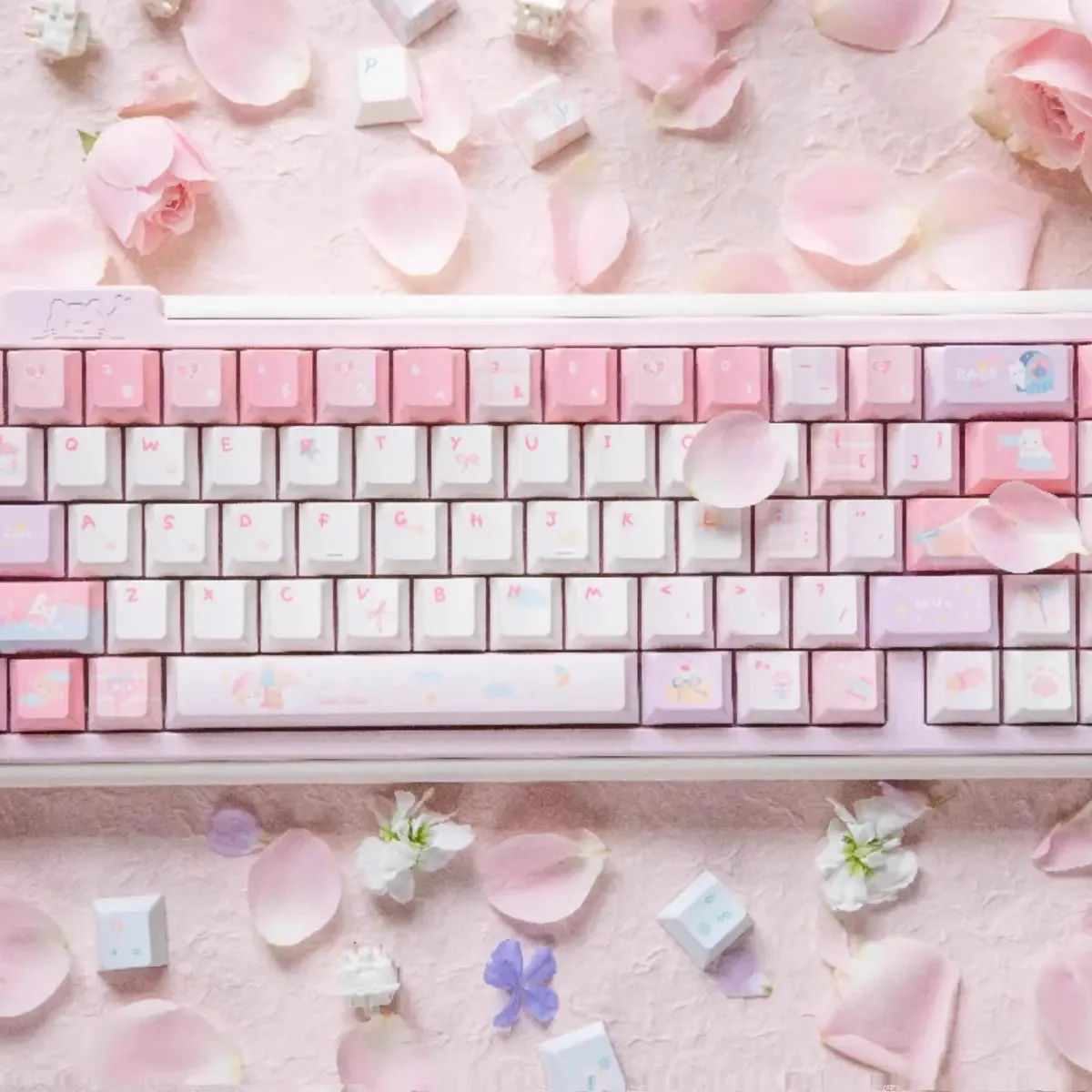 Juego de teclas con tema de porcelana de Jade Qingquan, perfil de cereza PBT, 141 teclas, teclas originales personalizadas hechas a mano para teclado mecánico - imagen 3