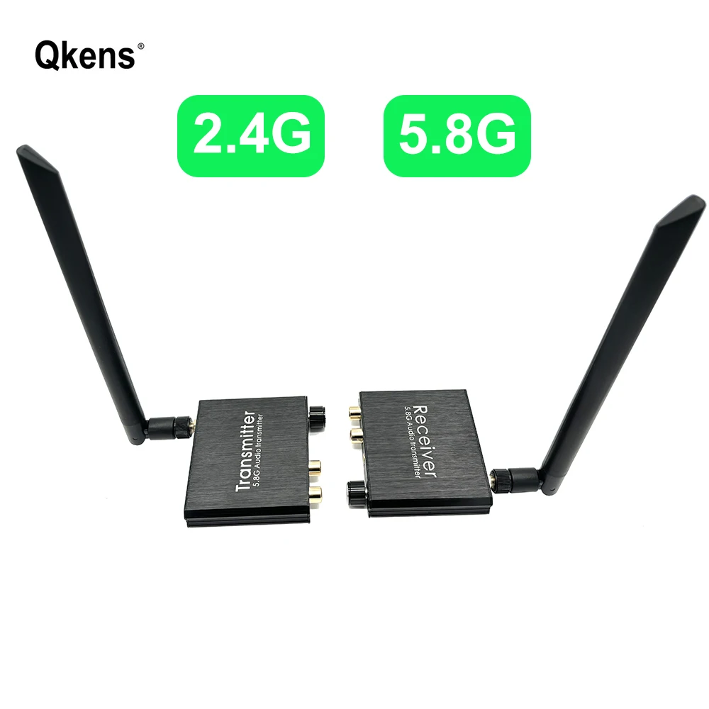 Adaptador extensor de transmisor y receptor de Audio inalámbrico, 50m, 5,8G, con Control de volumen, sin retraso para altavoz amplificador RCA R/L de 3,5mm - imagen 2