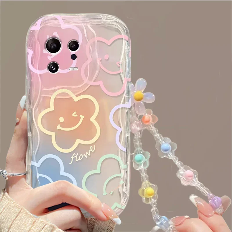 Funda de pulsera Floral para Motorola Moto Edge 50 Fusion 5G Pro Ultra G84 E13 G35 G22 G14 G30 G53 G60 G05 G15 G54 G34 E22 G35 G75