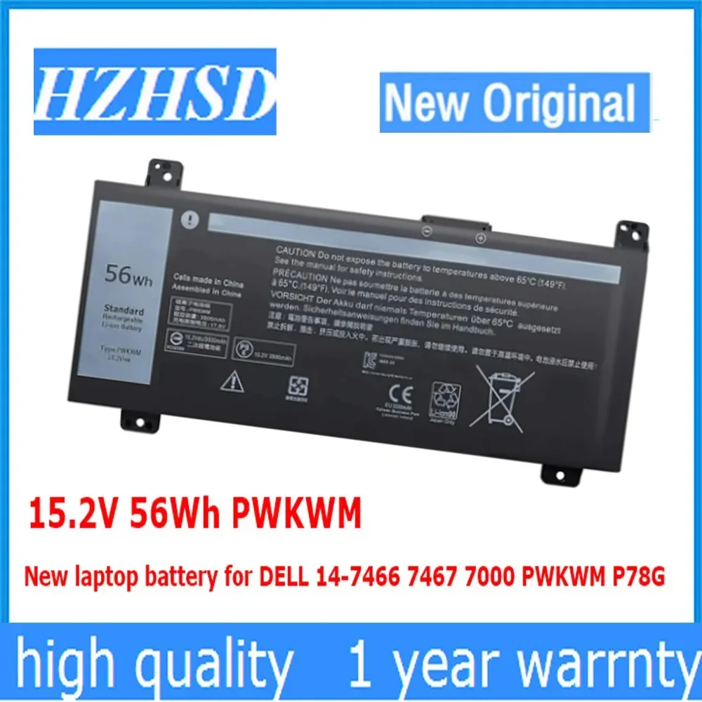 PWKWM 15,2 V 56Wh 3500mAh 9KY50 batería de ordenador portátil reemplazar para Dell Inspiron 14-7466 14-7467 7000 Series 0M6WKR 63K70 9KY50 P78G001
